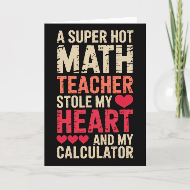 Carte Prof de maths Saint-Valentin Algèbre Calcul Amour (Devant)