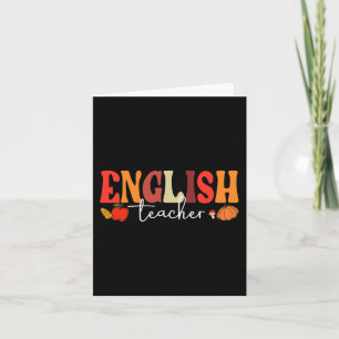 Carte Prof Enseignant Anglais Rétro Groovy Automne Vibra
