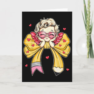 Carte Prof Enseignant Valentin Coquette Arc Crayon Ensei