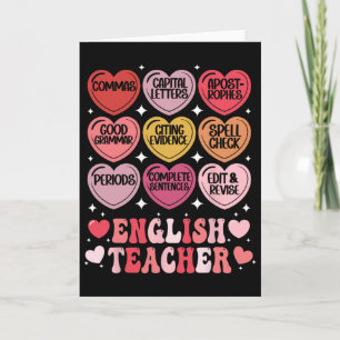 Carte Professeur d'anglais Saint Valentin Grammaire Prof