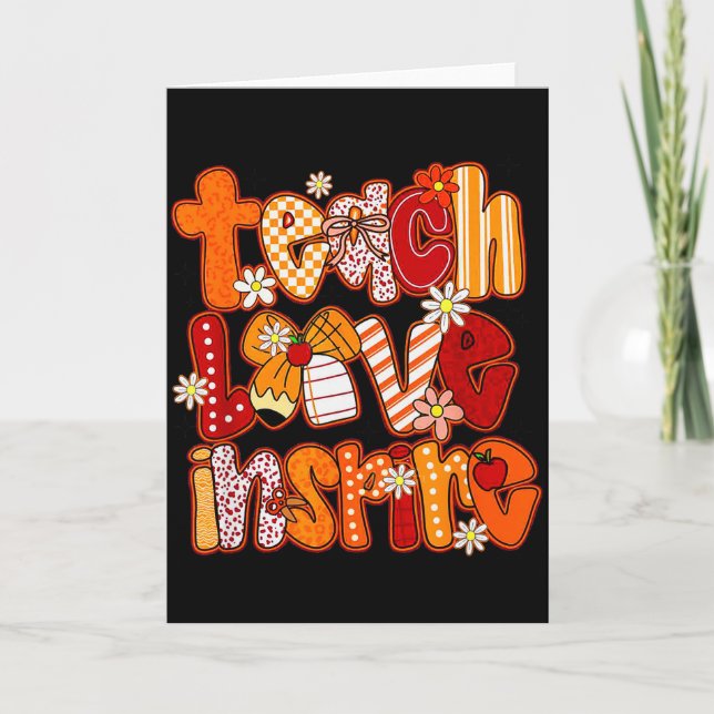 Carte Professeur d'automne, enseignez l'amour Insre, pro (Devant)