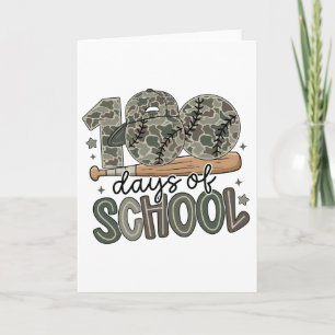 Carte Professeur de baseball camoué 100 jours d'école