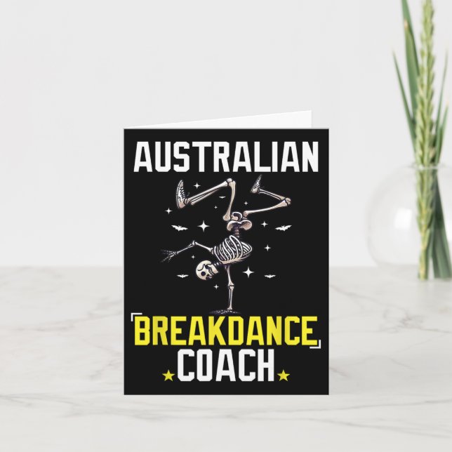 Carte Professeur de Breakdance Australien Drôle Squelett (Devant)