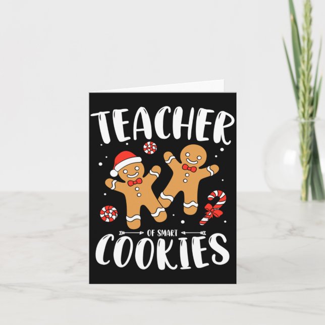 Carte Professeur de cookies intelligents Gingerbread Noë (Devant)