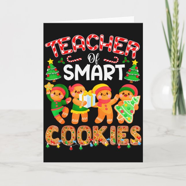 Carte Professeur De Cookies Intelligents Noël Mignon Gin (Devant)
