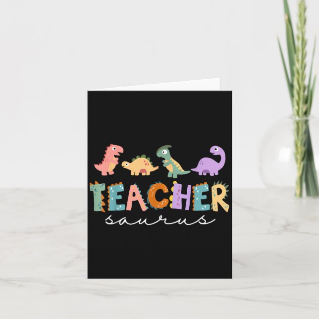 Carte Professeur de dinosaure pour femmes Teachersaurus  (Devant)