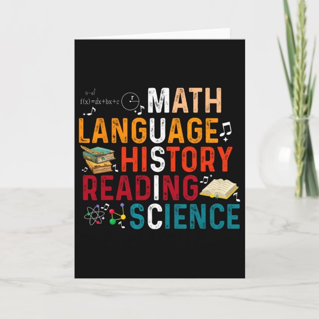 Carte Professeur de langue de mathématiques d'histoire d (Devant)