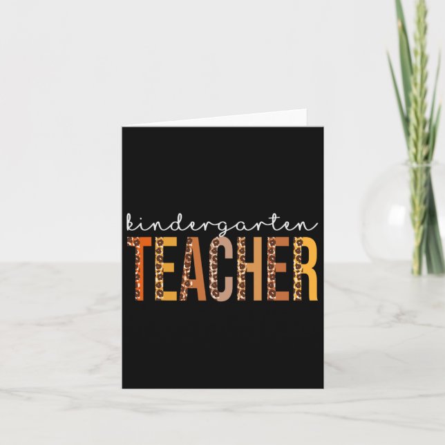 Carte Professeur de maternelle Léopard Automne Action de (Devant)