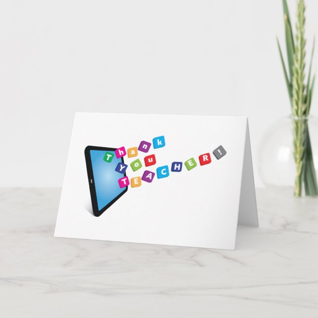 Carte professeur de Merci - mots de tablette (Devant)