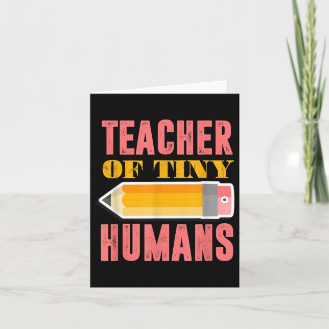 Carte Professeur De Minuscules Humains Funny Maternelle  (Devant)
