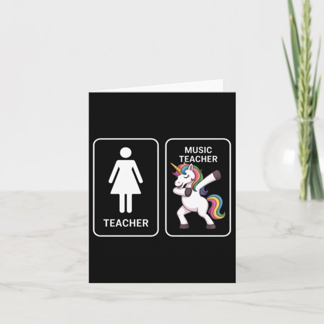 Carte Professeur de musique licorne drôle (Devant)
