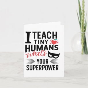 Carte Professeur de super-héros drôle enseignant le supe