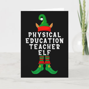 Carte Professeur d'éducation physique Elf Funny Noël Xma