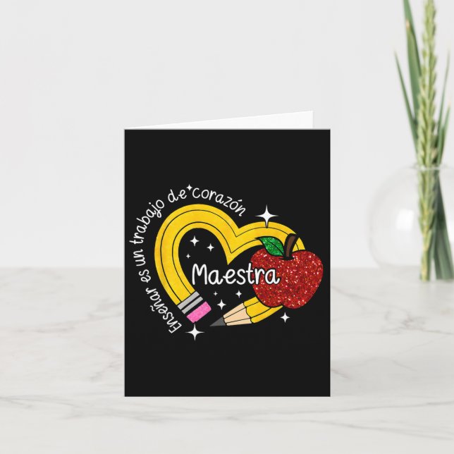 Carte Professeur D'Espagnol Maestra Retour À L'École Pre (Devant)