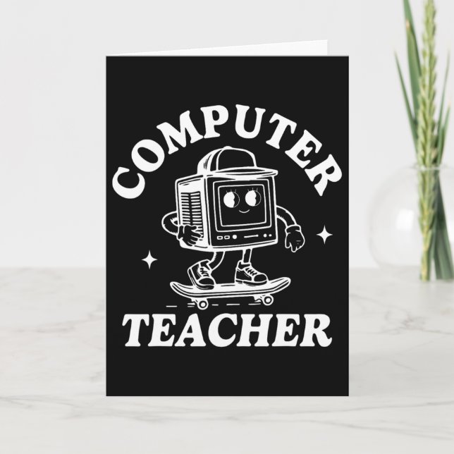 Carte Professeur d'informatique Skateboard informatique  (Devant)
