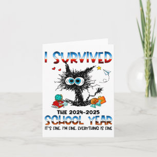 Carte Professeur drôle j'ai survécu au dernier jour de l