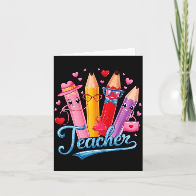 Carte Professeur drôle Saint-Valentin Art Thème d'amour  (Devant)