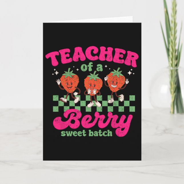Carte Professeur d'un design de fraise Tch fun sucré aux (Devant)