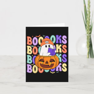 Carte Professeur Fantôme Rétro Mignon Halloween Biblioth