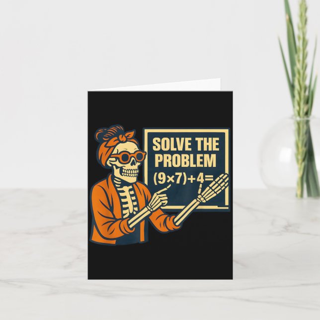Carte Professeur Halloween Six Sept Mème 6 7 Squelette (Devant)