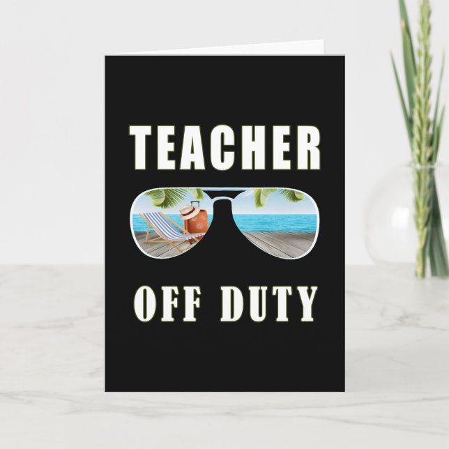 Carte Professeur hors service lunettes de soleil vacance (Devant)