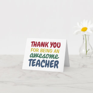 Carte Professeur merci arc-en-ciel
