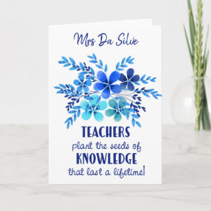 Carte Professeur merci pomme plante graines connaissance