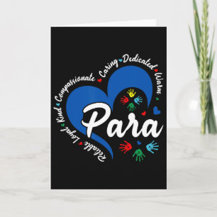 Carte Professeur Para Heart Professeur auxiliaire d'écol