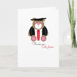 Carte Professeur personnalisé teddy bear merci