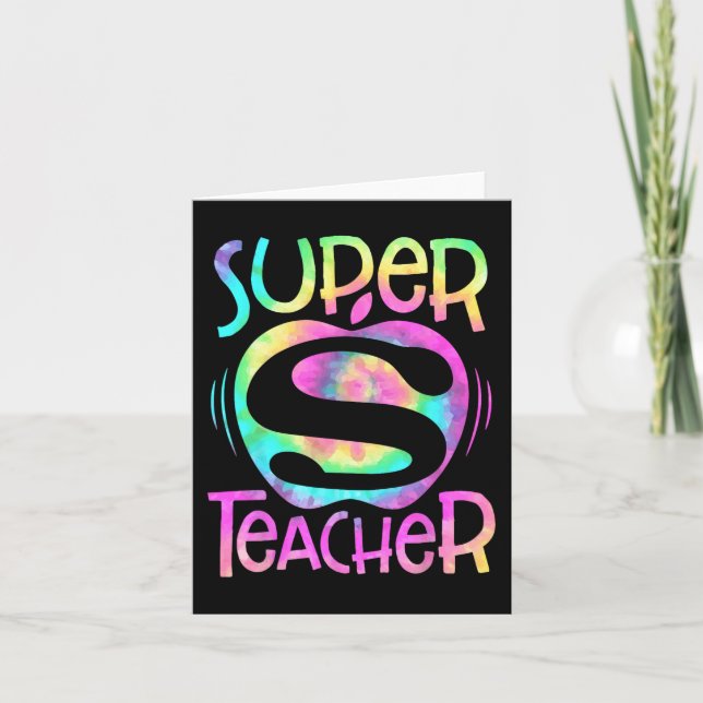 Carte Professeur Retour À L'École Pomme Tie Dye Funny Pr (Devant)