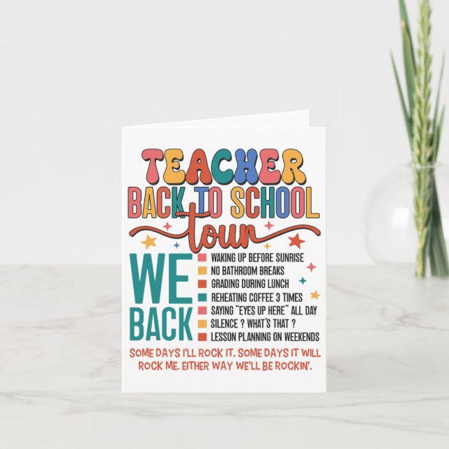 Carte Professeur Retour À L'École Visite Bruh Nous Retou (Devant)