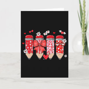 Carte Professeur Saint-Valentin Coquette Arc Crayon Prof