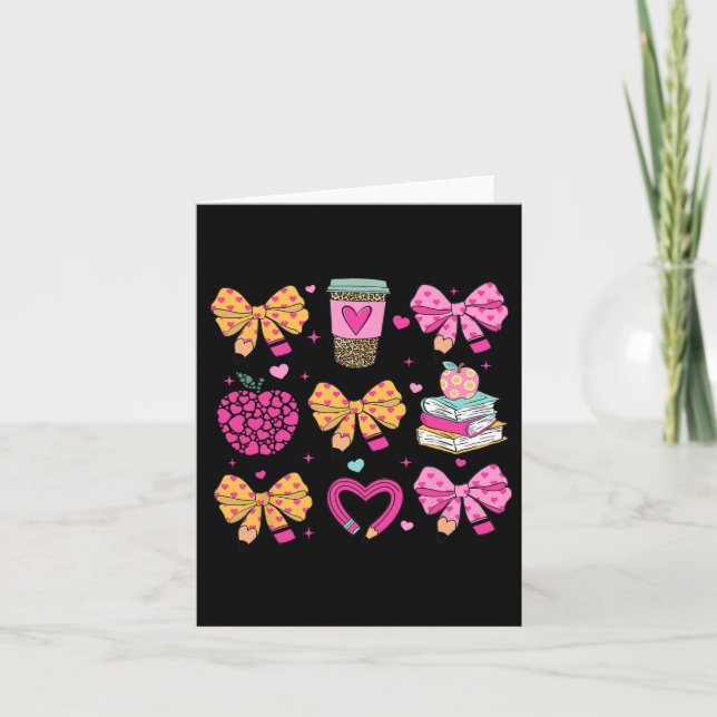 Carte Professeur Saint-Valentin Coquette Crayon Café Arc (Devant)