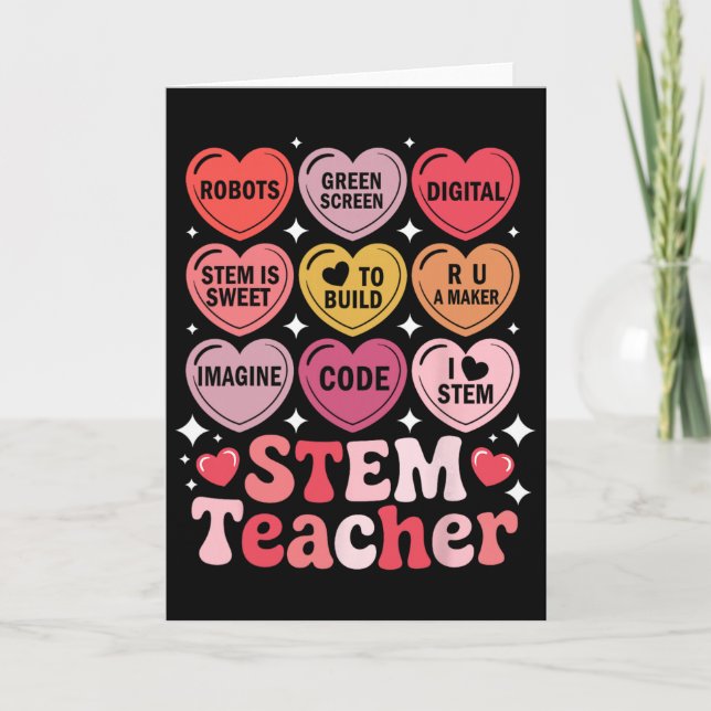 Carte Professeur STEM Saint-Valentin Science Technologie (Devant)