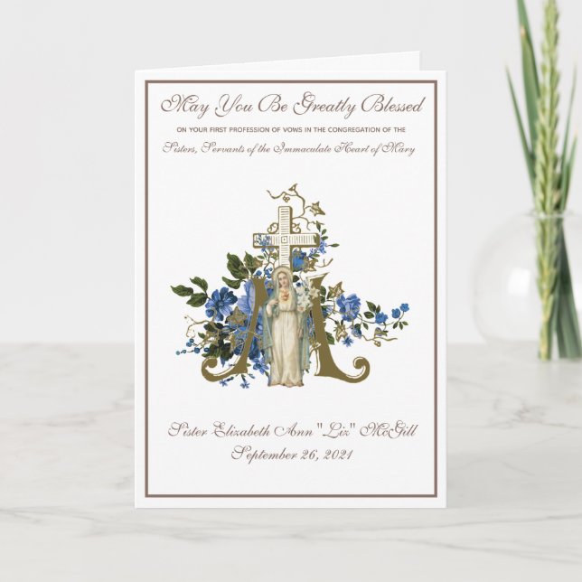 CARTE PROFESSION DE FOI ET VŒUX (Devant)