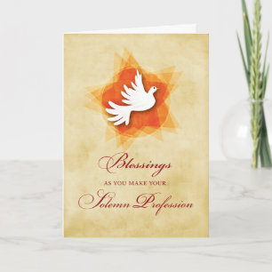 Carte Profession solennelle Bénédictions religieuses Esp