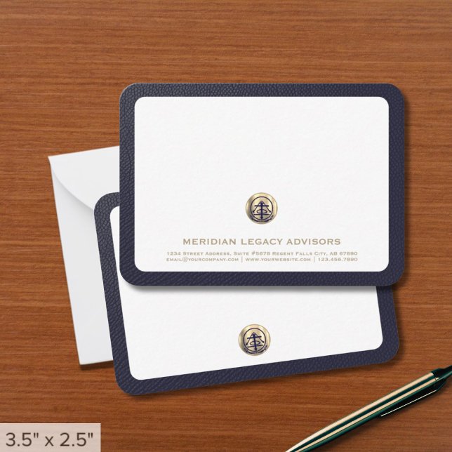 Carte professionnelle Gold Logo Business Note (Professional Gold Logo Note Cards
)