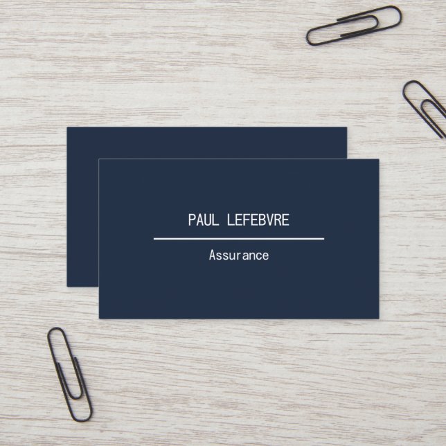 Carte professionnelle minimaliste, moderne (Devant/Arrière en situation)
