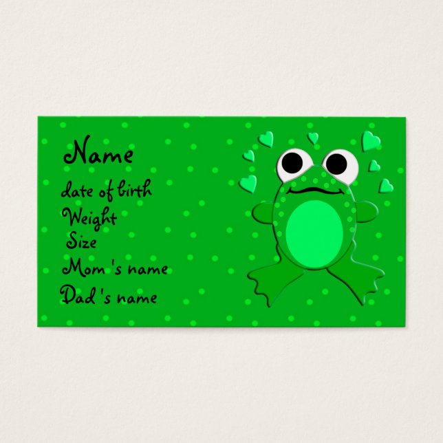 carte profil bébé (personnalisable) (Devant)