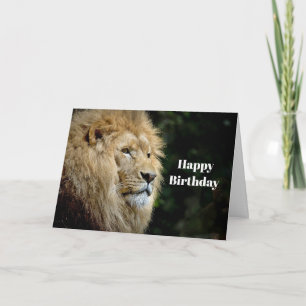 Carte Profil de lion Faune Photo Anniversaire