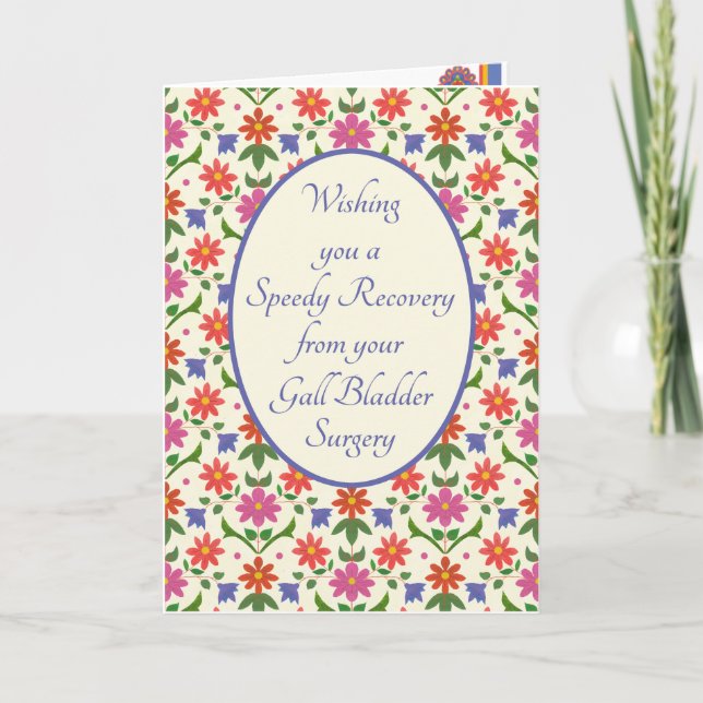 Carte Profitez de la Gall Bladder Surgery Card, Fleurs (Devant)