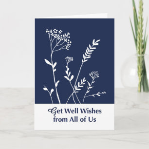 Carte Profitez de Plantes blancs du groupe sur Navy Blue