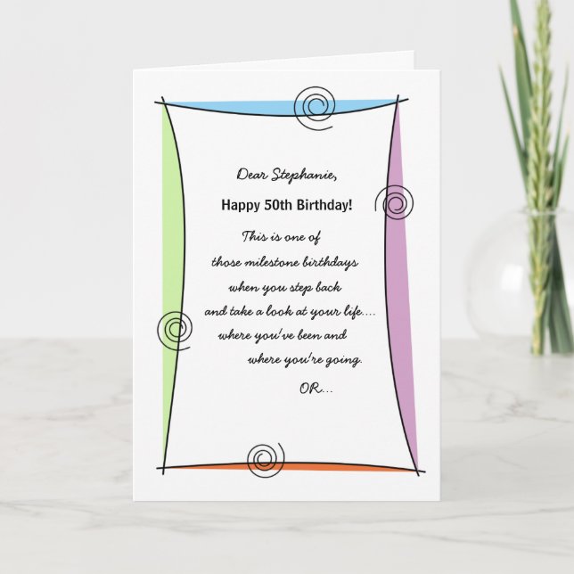 Carte Profitez du 50e anniversaire (Devant)