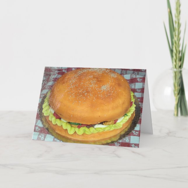 CARTE PROFITEZ DU GÂTEAU DE HAMBURGER POUR VOTRE ANNIVER (Devant)