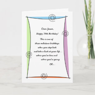 Carte Profitez du moment 70e anniversaire