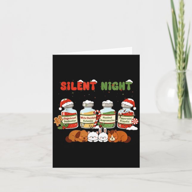 Carte Profol Silent Night Funny Vet Tech Christmas  (Devant)