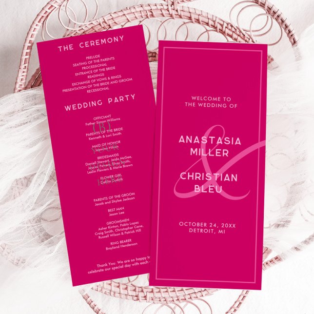 Carte programme Magenta moderne et audacieuse (Créateur téléchargé)