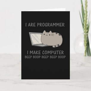 Carte Programmer Funny Chat Ordinateur Nerd