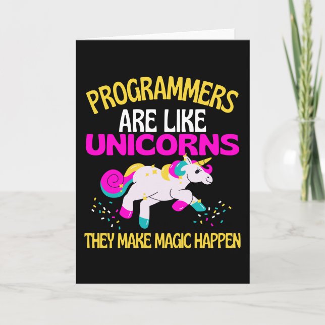 Carte Programmeur Unicorn, Programmeur Unicorn Magique (Devant)