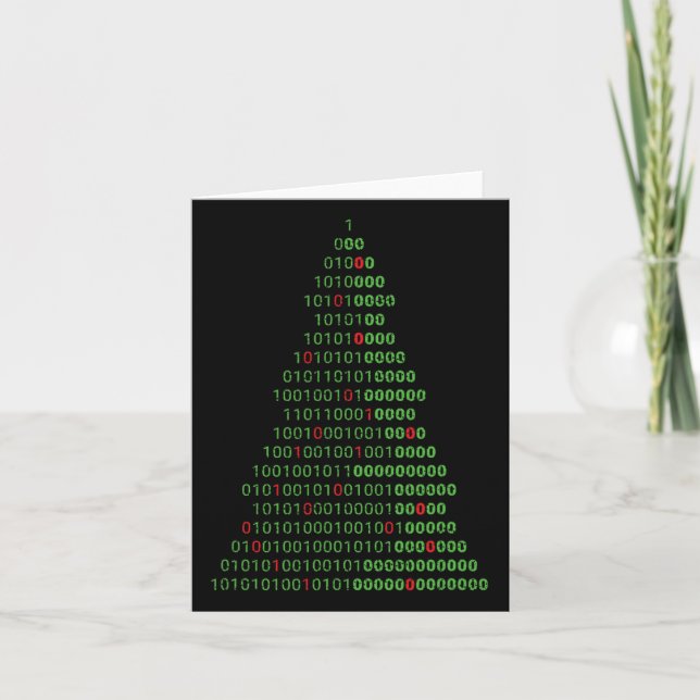 Carte Programmeurs Informatiques Binary Christmas Tree E (Devant)